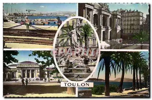 Toulon Cartes postales moderne Place de la Liberte La vieille Darse Le Theatre Palais de justice Mourillon