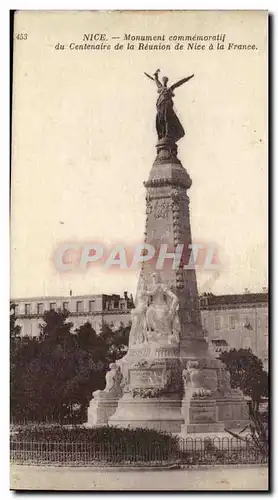 Nice Ansichtskarte AK Monument commemoratif du centenaire de la Reunion de Nice a la France