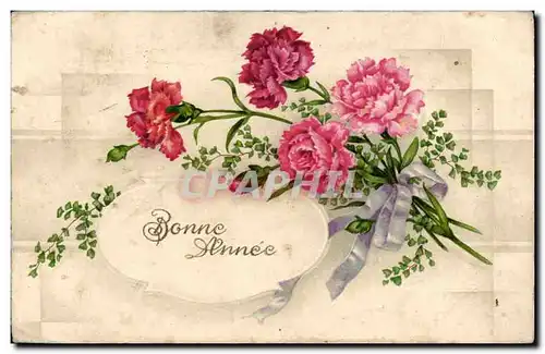 Cartes postales Fantaisie Bonne annee Fleurs