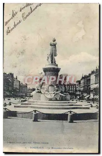 Bordeaux Cartes postales Le monument Gambetta