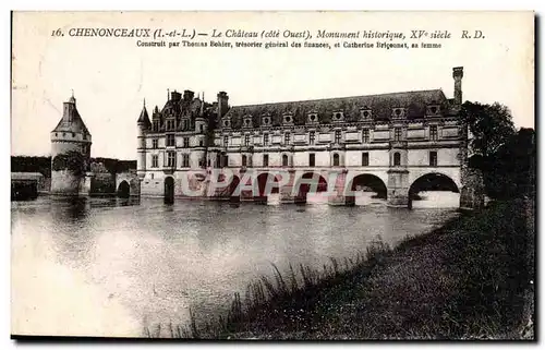 Chenonceaux Ansichtskarte AK Le chateua (cote Ouest) Monument historique