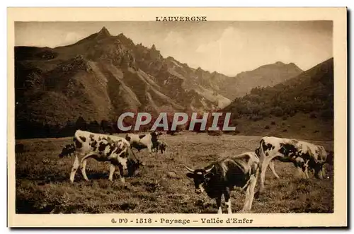 Auvergne Cartes postales D&#39O Paysage Vallee d&#39enfer (vaches)