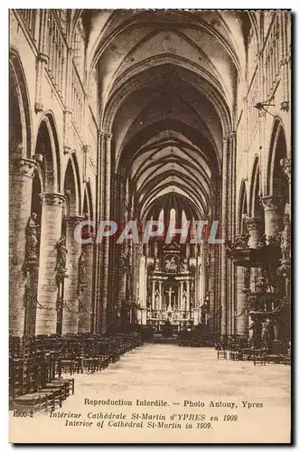 Belgique Belgie Ypres Cartes postales Interieur cathedrale St Martin en 1909