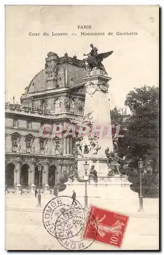 Paris Ansichtskarte AK Cour du Louvre Monument de Gambetta