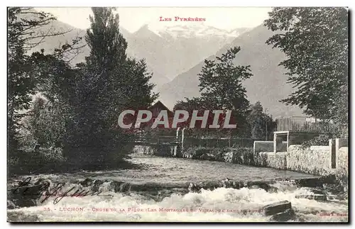 Luchon Cartes postales Chute de la pique (les montagnes de Vignasque dans le fond)