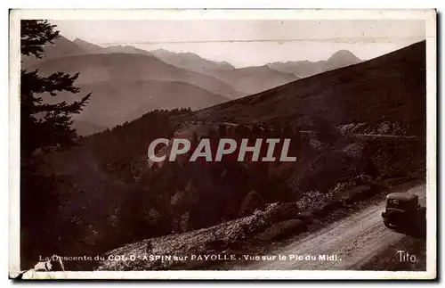 Cartes postales La descente du col d&#39Aspin sur Payolle Vue sur le pic du Midi
