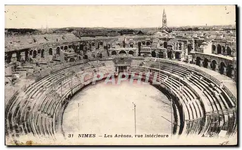 Nimes Cartes postales Les arenes vue interieure