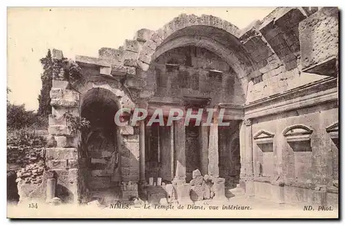 Nimes Cartes postales Le temple de Diane vue interieure