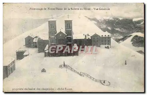 Cartes postales Pelerinage de Notre DAme de la Salette en hiver Vue generale