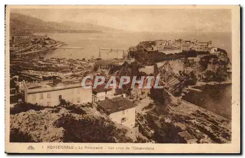 Monaco monte CArlo Cartes postales La principaute Vue prise de l'observatoire