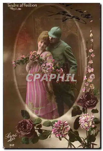 Cartes postales FAntaisie TEndre affection Militaria