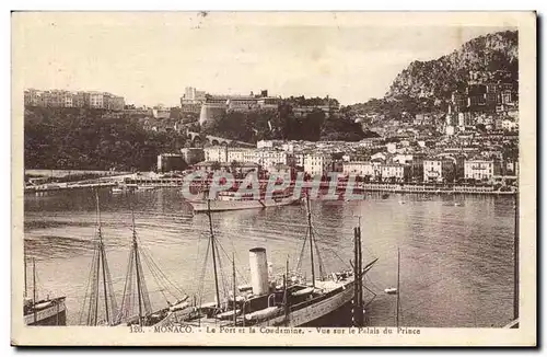 Monaco Cartes postales Le port et la Condamine Vue sur le palais du prince