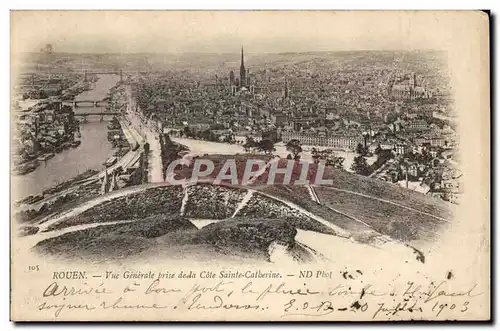 Rouen Cartes postales Vue generale prise de al cote Sainte Catherine