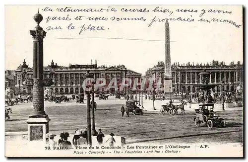 Paris Ansichtskarte AK Place de la Concorde Les fontaines et l&#39obelisque