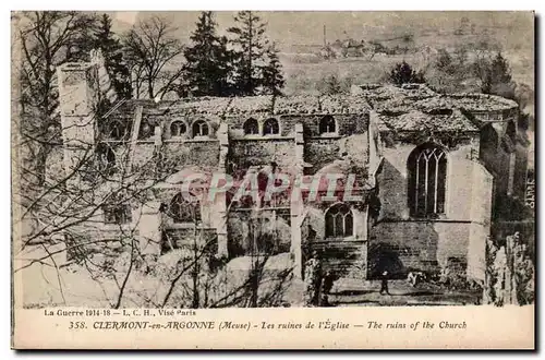 Clermont en Argonne Cartes postales Les ruines de l'eglise
