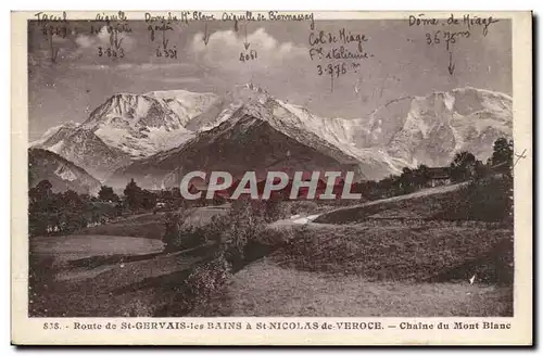 Route de St Gervais les Bains a St Nicolas de Veroce Ansichtskarte AK Chaine du Mont Blanc