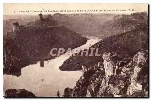 Crozant Ansichtskarte AK le confluent de la Sedelle et de la Creuse et les ruines du chateau