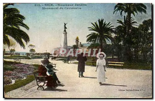 Nice Cartes postales Nouveaux jardins Monument du centenaire