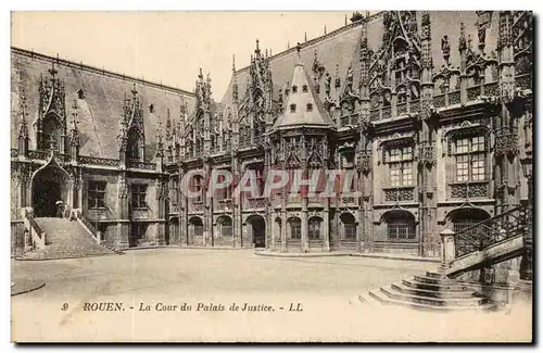 Rouen Cartes postales La cour du palais de justice