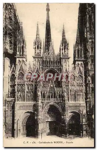 Rouen Cartes postales CAthedrale Facade