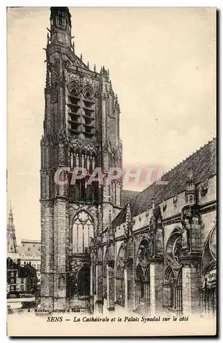 Sens Cartes postales La cathedrale et le palais synodal sur le cote