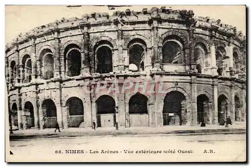 Nimes Ansichtskarte AK Les arenes Vue exterieure (cote Ouest)