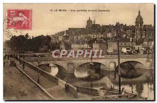 Le mans Ansichtskarte AK Vue partielle et pont Gambetta