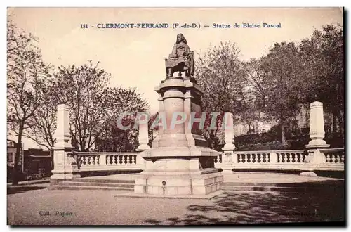 Clermont Ferrand Ansichtskarte AK statue de Blaise pascal