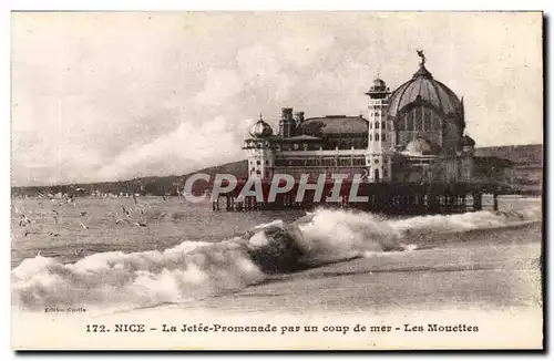 Nice Ansichtskarte AK La jetee promenade par un coup de mer Les Mouettes