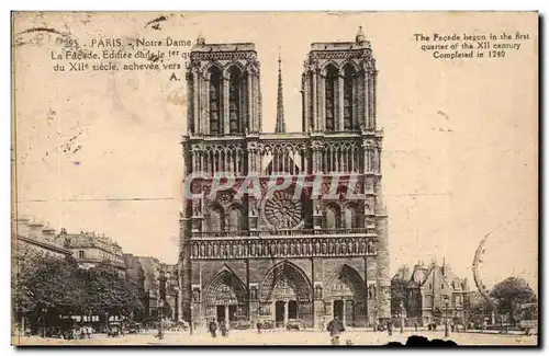 Paris Cartes postales Notre Dame La facade