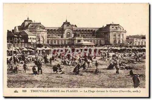 trouville reine des plages Ansichtskarte AK La plage devant le casino (Durville)