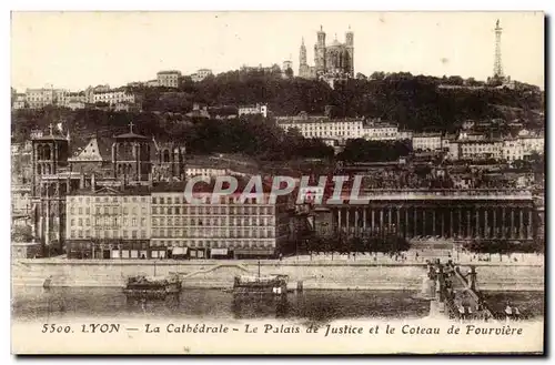 Lyon Cartes postales La cathedrale Le palais de justice et le coteau de Fourviere