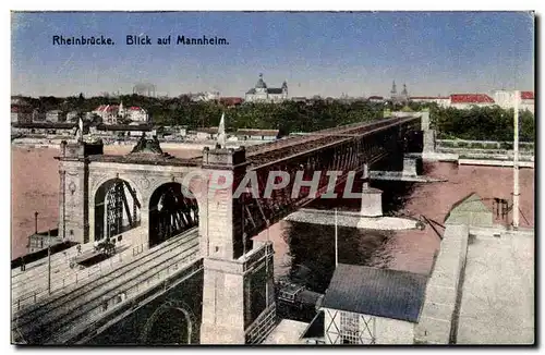 Cartes postales Rheinbrucke Blick auf Mannheim