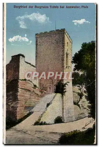 Cartes postales Bergfried der Burgruine Trifels bei Annweiler Pfalz