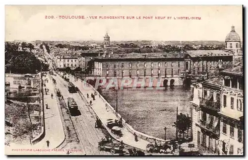 Toulouse Ansichtskarte AK Vue plongeante sur le pont neuf et l&#39hotel Dieu