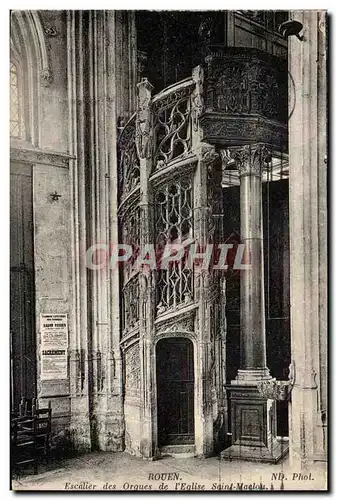 Rouen Ansichtskarte AK Escalier des orgues de l&#39eglsie Saint Maclou