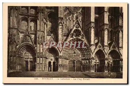 Bourges Cartes postales La cathedrale Les cinq portails