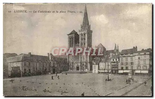 Lisieux Ansichtskarte AK La cathedrale et la place Thiers