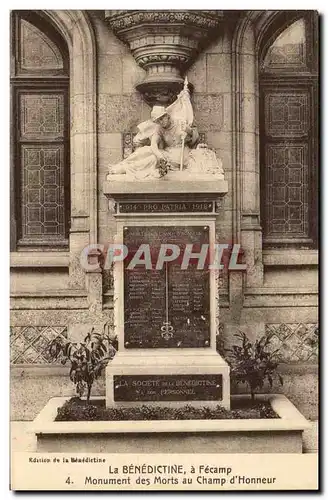 Le Benedictine a FEcamp Ansichtskarte AK Monument des morts au champ d&#39honneur