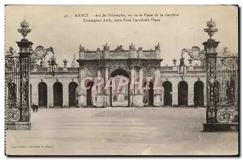 Nancy Cartes postales Arc de triomphe vu de la place de la Carriere