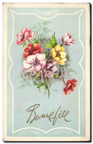 Cartes postales Fantaisie Bonne fete (fleurs)