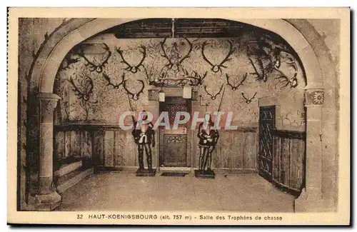 Haut Koenigsbourg Cartes postales Salle des trophees de chasse