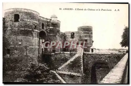 Angers Ansichtskarte AK L&#39entree du chateau et le pont levis