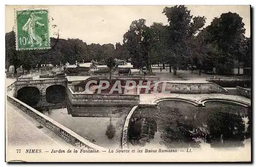 Nimes - Jardin de la Fontainr La Source de les Bains Romains - Cartes postales