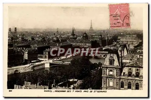 Paris - Panorama des 7 Ponts pris de St Gervais - Cartes postales