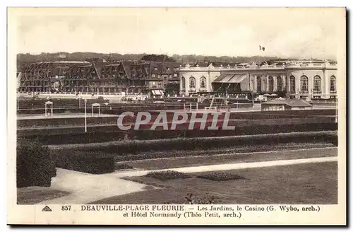 Deauville Plage fleurie Cartes postales Les jardins le casino et Hotel Normandy