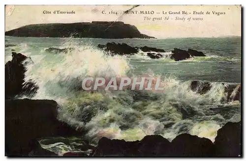 Saint Malo Cartes postales Le grand Be Etude de vagues