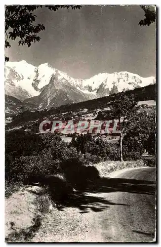 Cartes postales moderne Combloux Route de Basseville et le mont Blanc