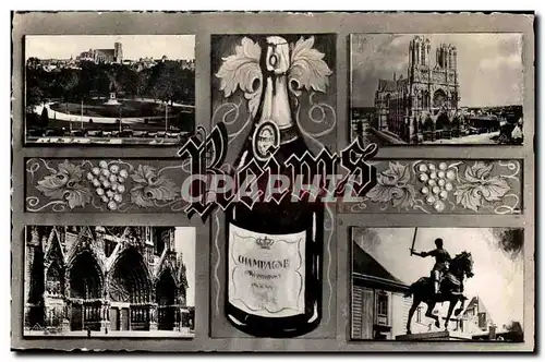 Moderne Karte Reims Square Colbert Jeanne d&#39arc