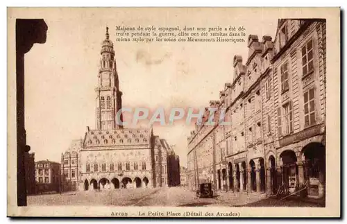 Arras Cartes postales La petite place (detail des arcades)